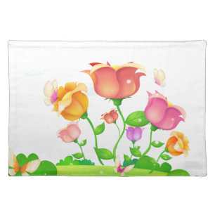 Cartoon Poppies and Butterflies MoJo Placemat