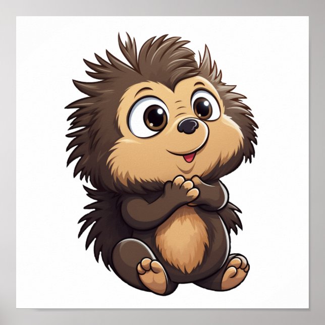 Cartoon porcupine illustration poster (Front)