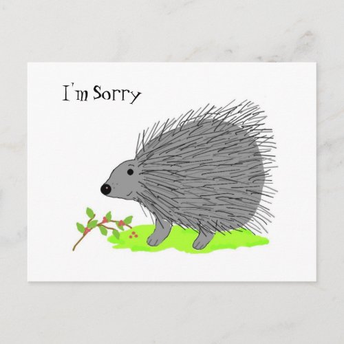 Cartoon Porcupine _ Im Sorry Postcard