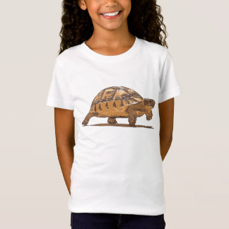 Cartoon Portrait Of Wild Baby Tortoise Plodding T-Shirt