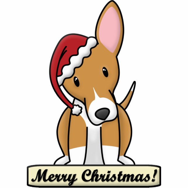 Cartoon Portuguese Podengo Christmas Ornament (Front)