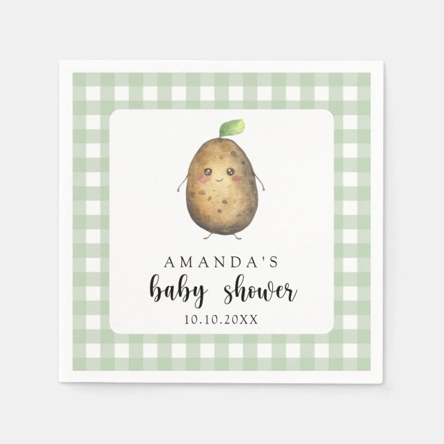 Cartoon Potato Baby Shower Napkins (Front)