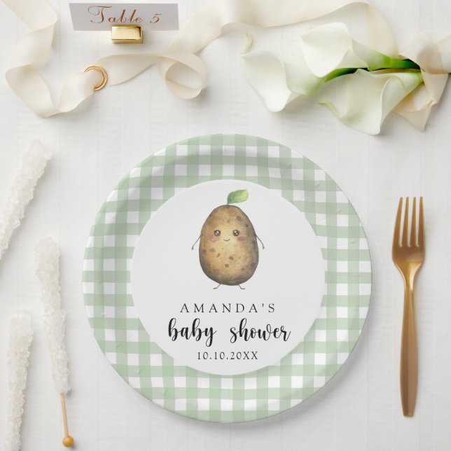 Cartoon Potato Baby Shower Paper Plates (Wedding)