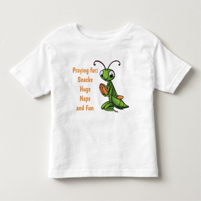Cartoon Praying Mantis Personalized Toddler T-shirt (Front)