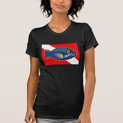 Cartoon Princess Parrotfish Dive Flag T-Shirt