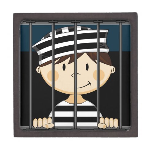 Cartoon Prisoner in Jail Cell Jewelry Box