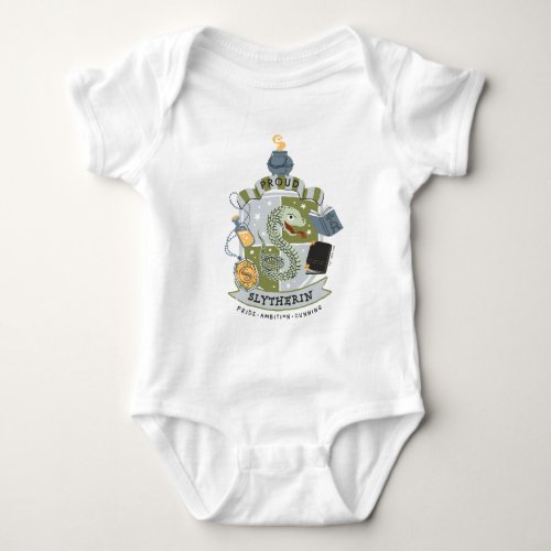 Cartoon Proud Slytherin Crest Baby Bodysuit