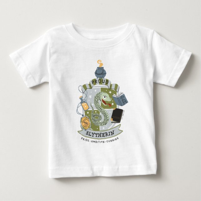 Cartoon Proud Slytherin Crest Baby T-Shirt (Front)