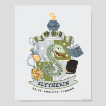 Cartoon Proud Slytherin Crest Poster