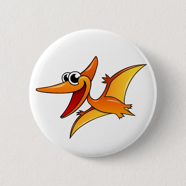 Cartoon Pterodactyl Button (Front)
