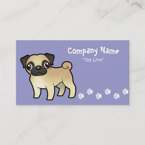 Cartoon Pug Business Card Template