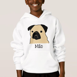 Cartoon Pug Face Hoodie
