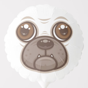 Cartoon Pug Mug Puppy Dog Face Balloon