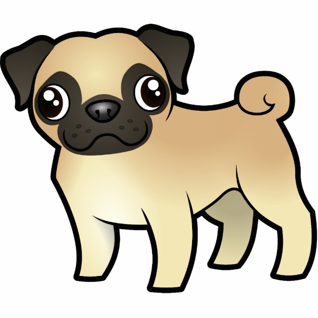 Cartoon Pug Statuette (Front)