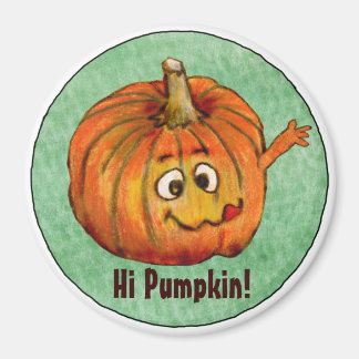 Cartoon Pumpkin Round Personalized Magnet