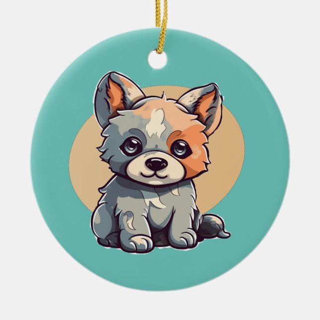 CARTOON PUPPY CERAMIC ORNAMENT (Front)