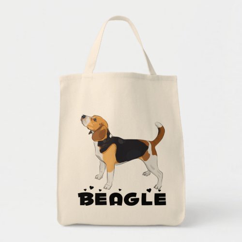 Cartoon Puppy Dog Lover Cute Beagle Large Tote 