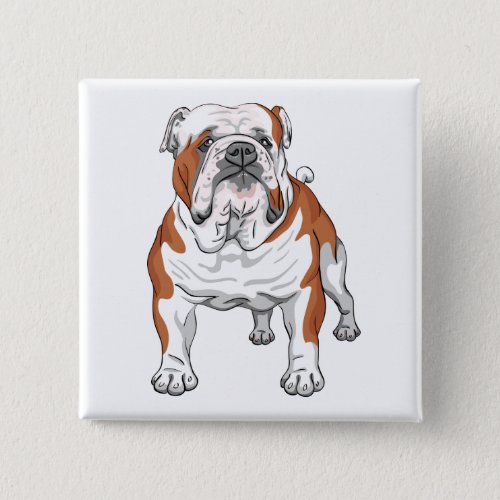 Cartoon Puppy Dog Lover Gifts Cute English Bulldog Button