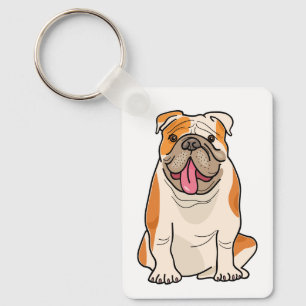 Cartoon Puppy Dog Lover Gifts Cute English Bulldog Keychain