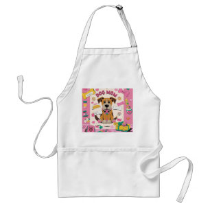 Cartoon Puppy dog mom in pink room Adult Apron
