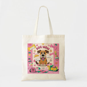 Cartoon Puppy dog mom in pink room Tote Bag