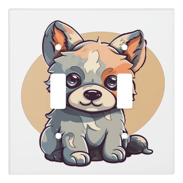 CARTOON PUPPY LIGHT SWITCH COVER (Front)