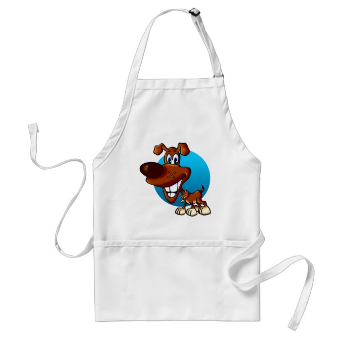 Cartoon Puppy Smiling Aprons