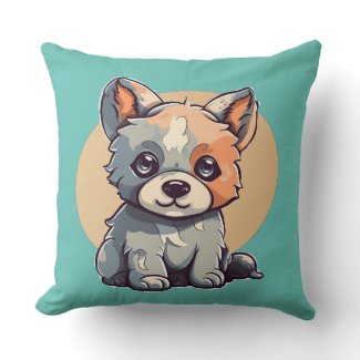 CARTOON PUPPY THROW PILLOW