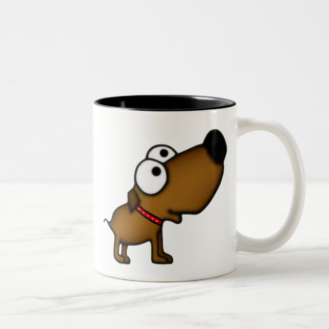 Cartoon Puppy Two-Tone Coffee Mug (Right)