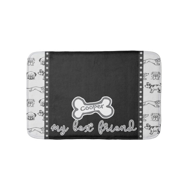 Cartoon Pups Pet Bath Mat (Front)