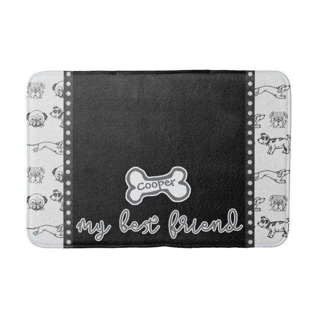 Cartoon Pups Pet Medium Bath Mat (Front)