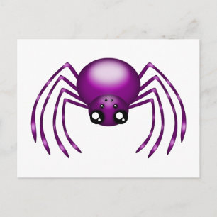 Cartoon Purple Spider Postcard