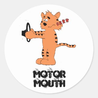 Cartoon Purring Tiger Classic Round Sticker