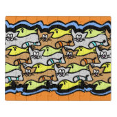 Cartoon Puzzle: Graphic Cats and Fish Jigsaw Puzzle (Puzzle Horizontal)