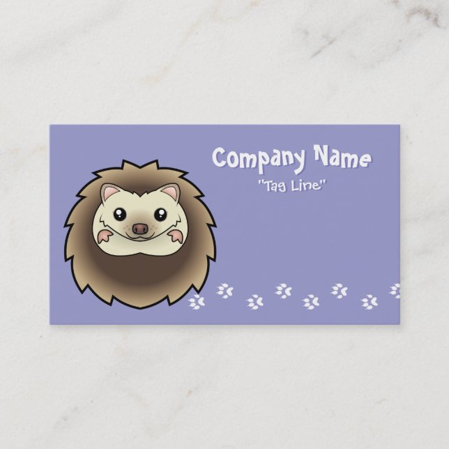 Cartoon Pygmy Hedgehog Business Card (Front)