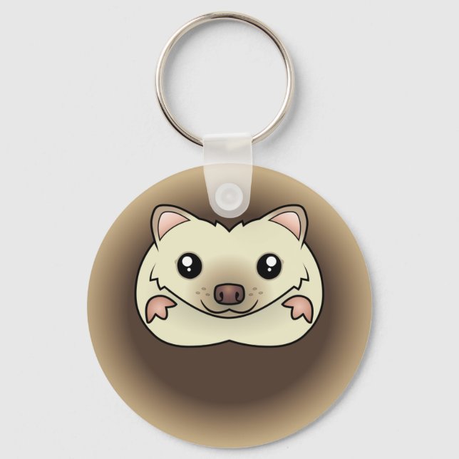 Cartoon Pygmy Hedgehog Keychain (Front)