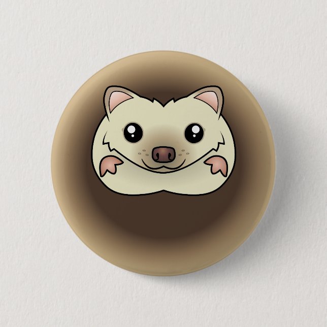 Cartoon Pygmy Hedgehog Pinback Button (Front)
