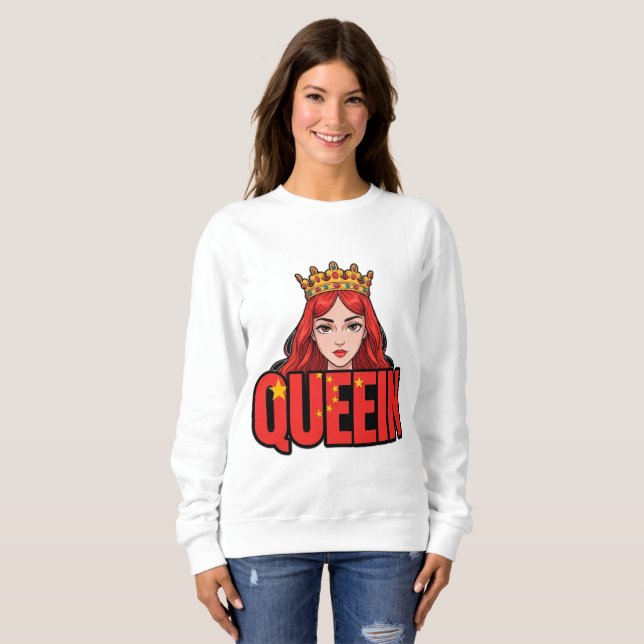 Cartoon Queen With Crown Sweatshirt (Front Full)
