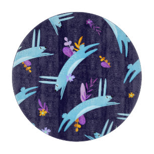 Cartoon rabbit bunny, seamless pattern. cutting board