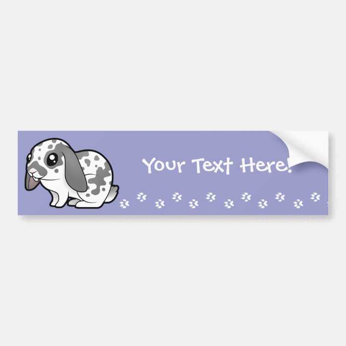 Cartoon Rabbit (floppy ear smooth hair) Bumper Stickers