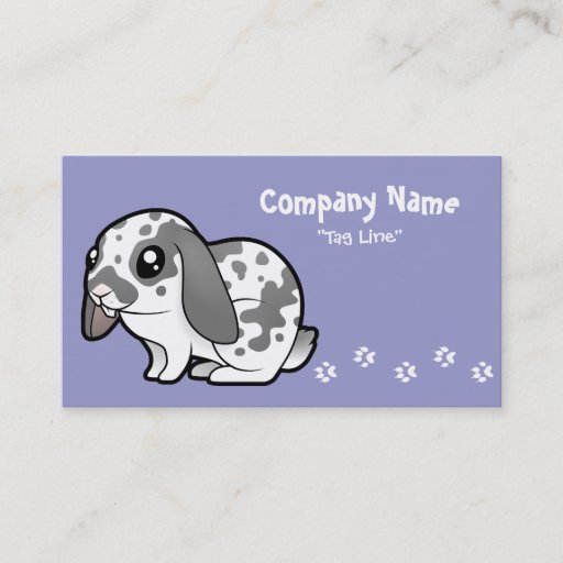 Customizable Cartoon Rabbit (floppy ear smooth hair) Business Card Templates