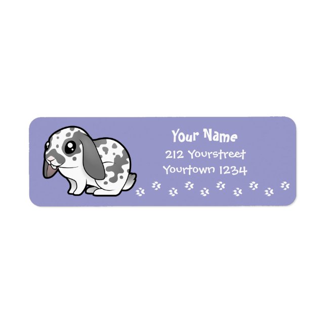 Cartoon Rabbit (floppy ear smooth hair) Label (Front)
