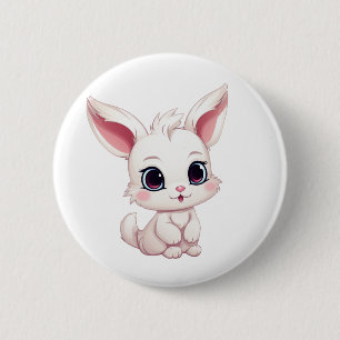 Cartoon rabbit illustration button