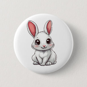 Cartoon rabbit illustration button