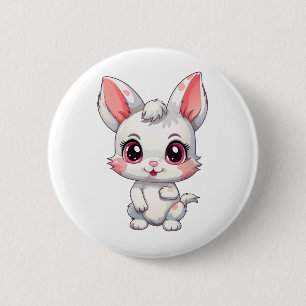 Cartoon rabbit illustration button