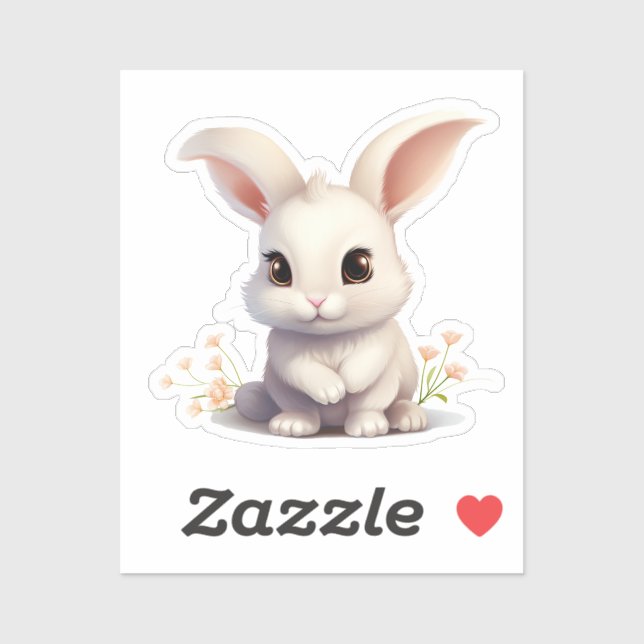 Cartoon rabbit illustration sticker (Sheet)