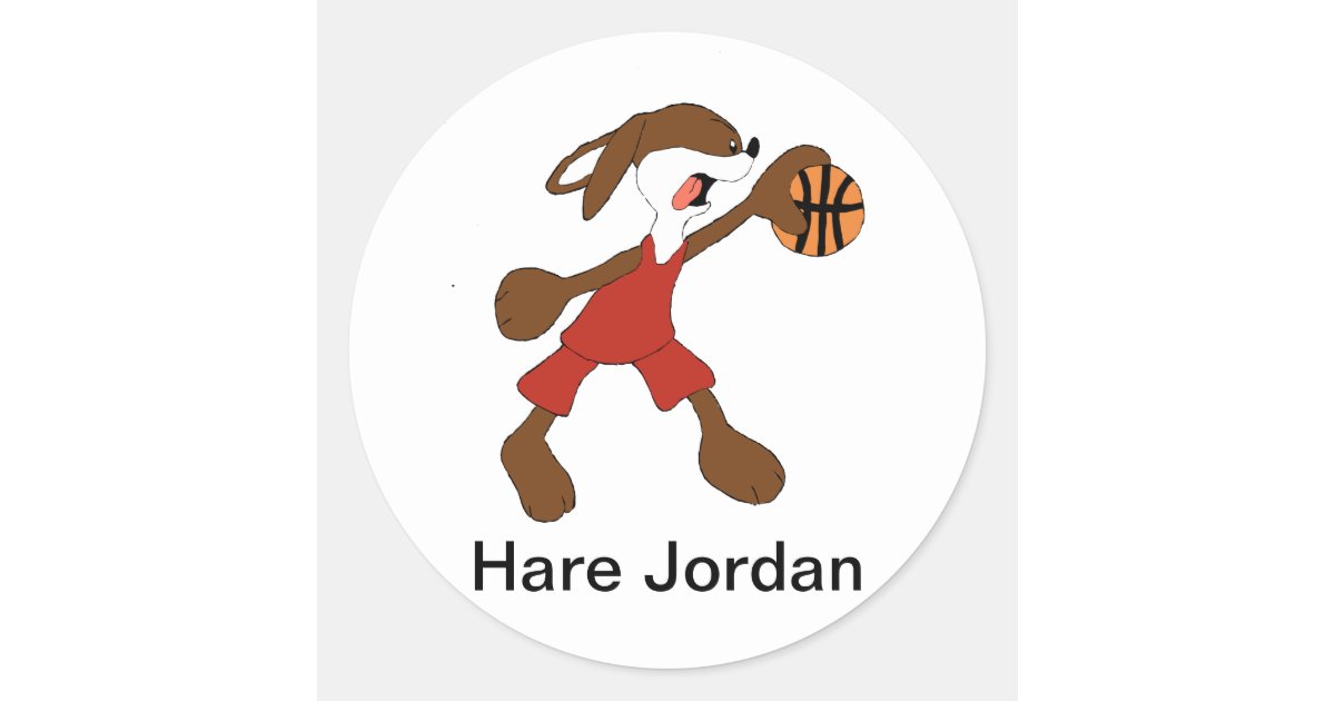 Cartoon Rabbit Michael Jordan Fan Classic Round Sticker Zazzle