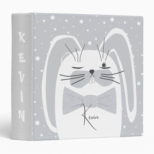 Cartoon rabbit, symbol 2023.  3 ring binder (Front/Spine)