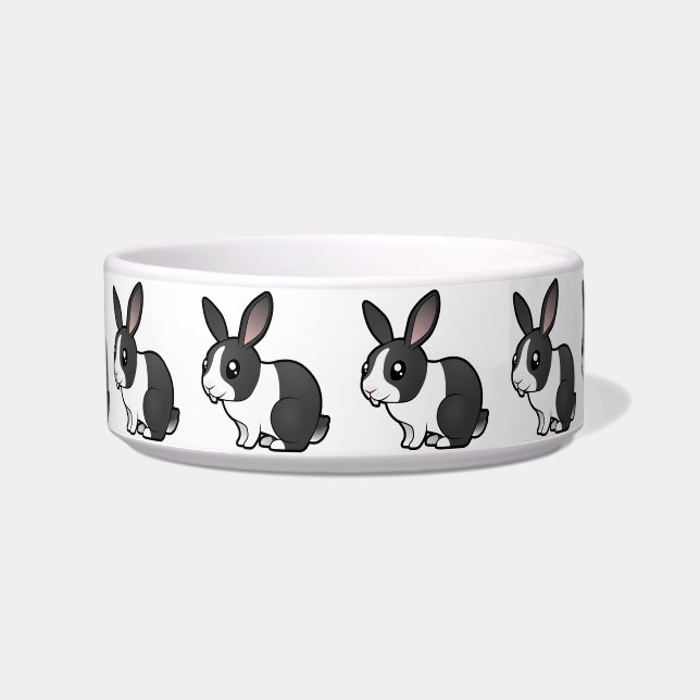 Cartoon Rabbit (uppy ear smooth hair) Bowl (Front)