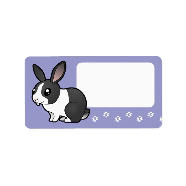 Cartoon Rabbit (uppy ear smooth hair) Label (Front)